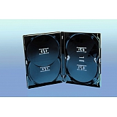 Amaray DVD Box 4-fach (Overlap) - 15mm - schwarz - kartoniert