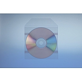 Klarsichttasche für 1 Disc - selbstklebend (2 Streifen) und Klappe