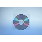 Klarsichttasche für 1 Disc - selbs- klebend (1 Klebestreifen) - mit Klappe